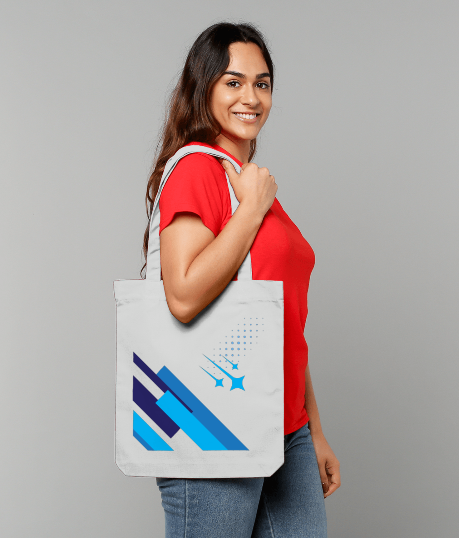 Falling Stars Abstract Shapes Tote Bag v1